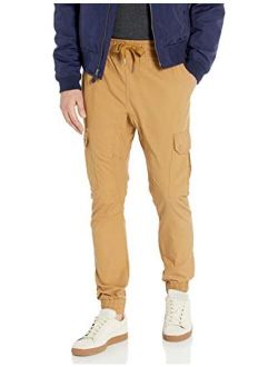 Men's Jogger Pants Washed Ripstop Fabric with Cargo Pockets