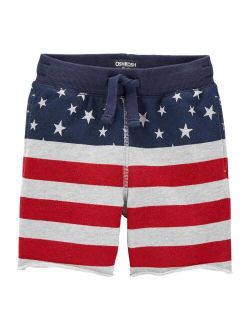 Toddler Boy OshKosh B'gosh American Flag Stars & Stripes Pull On Shorts