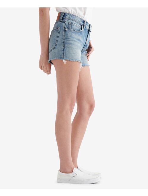 levi's mid rise cut off shorts