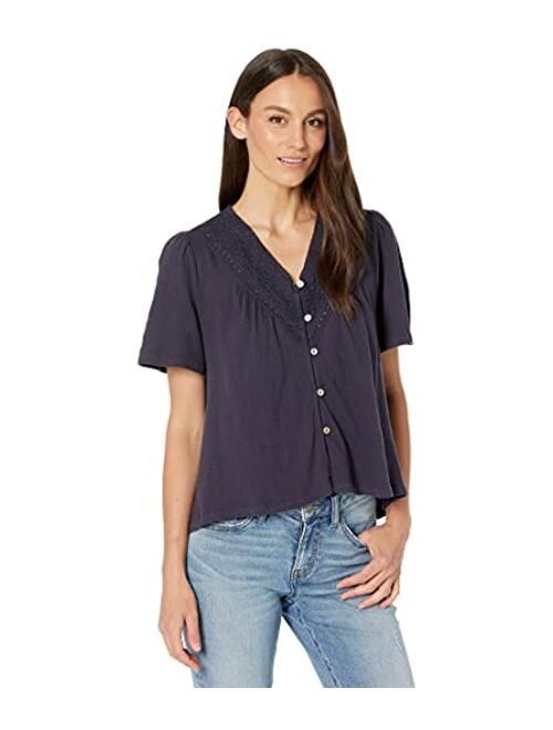 Lucky Brand Embroidered Boho Blouse