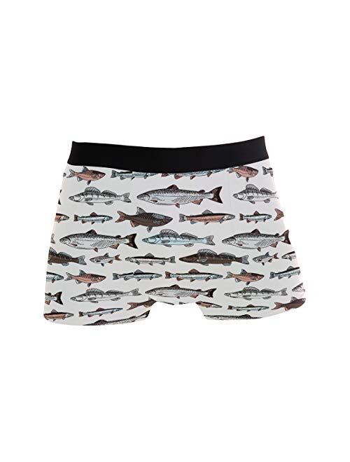 ZZKKO Shark Otter Frog Mens Boxer Briefs Underwear Breathable Stretch Boxer Trunk with Pouch S-XL