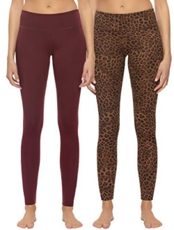 Sueded Athleisure Performance Legging (2-Pack) Womens Leggings w/Slimming Waist Band Style: C3690RT