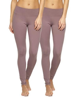 Sueded Athleisure Performance Legging (2-Pack) Womens Leggings w/Slimming Waist Band Style: C3690RT