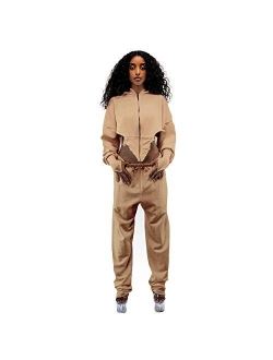 Women Fall Winter Rib Knit Pullover Sweater Top Long Flare Pants Set 2 Piece Outfits Sweatsuits Tracksuit