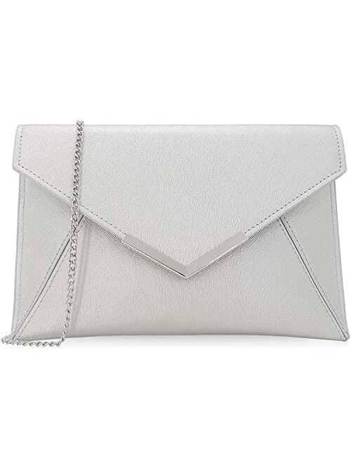 Dexmay Women Envelope Clutch Handbag Medium Saffiano Leather Foldover Clutch Purse