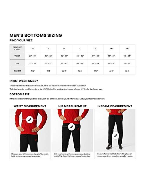 Mens adidas track pants size chart online