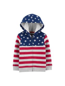 Toddler Boy OshKosh B'gosh American Flag Stars & Stripes Zip Hoodie
