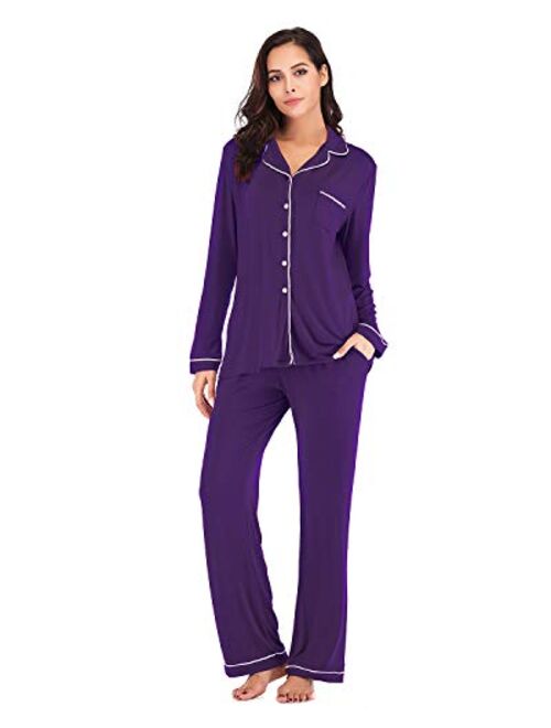 Bright Deer Pajama Set for Women Soft Modal Cotton 2 Pieces Sleepwear Lounge Sets