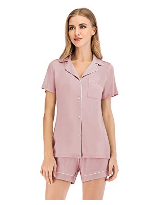 Bright Deer Pajama Set for Women Soft Modal Cotton 2 Pieces Sleepwear Lounge Sets