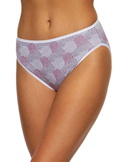 Felina Lingerie Womens 8 Pack Cotton Stretch Hi-Cut Full Coverage Panty