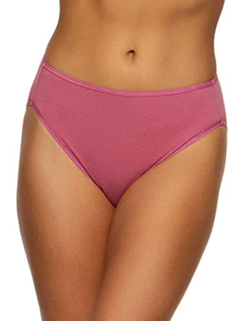 Felina Lingerie Womens 8 Pack Cotton Stretch Hi-Cut Full Coverage Panty