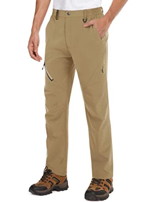 MAGCOMSEN Men's Hiking Pants 4 Zip Pockets Rip-Stop, Water Resistant, Lightweight Work Fishing Pants