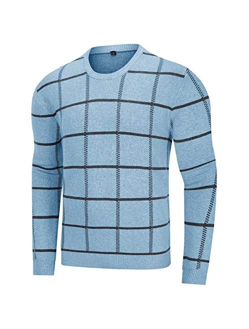 MAGCOMSEN Men's Casual Knitted Pullover Sweaters Crewneck Cotton Sweatshirt Soft Lightweight Fall Sweatshirts