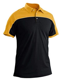 Men's Outdoor Golf Polo Short Sleeve 3 Button Quick Dry Casucal Pique Jersey Polo Shirts