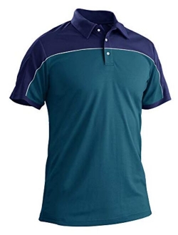 Men's Outdoor Golf Polo Short Sleeve 3 Button Quick Dry Casucal Pique Jersey Polo Shirts