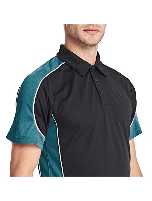 MAGCOMSEN Men's Outdoor Golf Polo Short Sleeve 3 Button Quick Dry Casucal Pique Jersey Polo Shirts