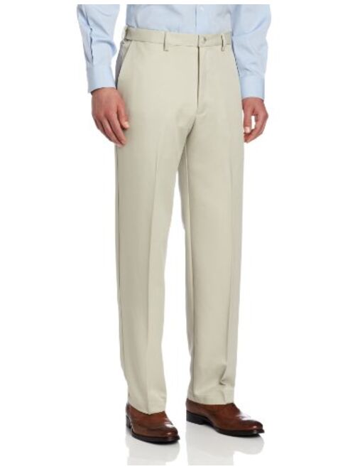 Haggar Men's Cool 18 Stria Hidden Expandable Waistband Plain Front Pant