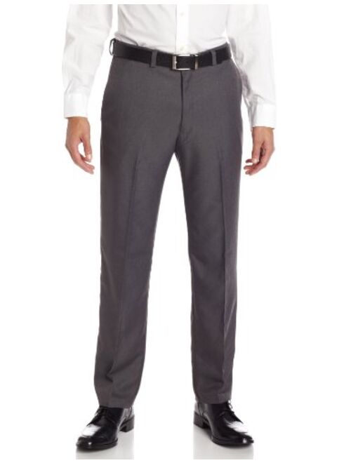 Haggar Men's Cool 18 Stria Hidden Expandable Waistband Plain Front Pant