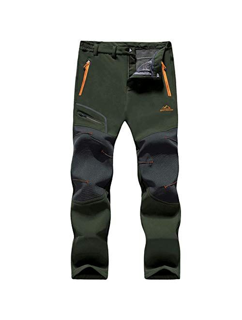 MAGCOMSEN Men's Winter Pants Water Resistant Fleece Lined Snowboard Ski Pants Softshell Tactical Pants with Multi-Pockets