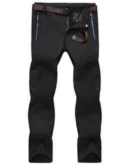 Men's Hiking Pants Water-Resistant 4 Zipper Pockets Reinforced Knees Outdoor Pants for Hike, Work, Travel