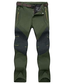 Men's Hiking Pants Water-Resistant 4 Zipper Pockets Reinforced Knees Outdoor Pants for Hike, Work, Travel