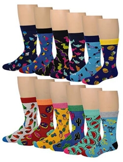 12 Pairs / 6 Pairs Men Colorful Fashion Design Dress socks 10-13