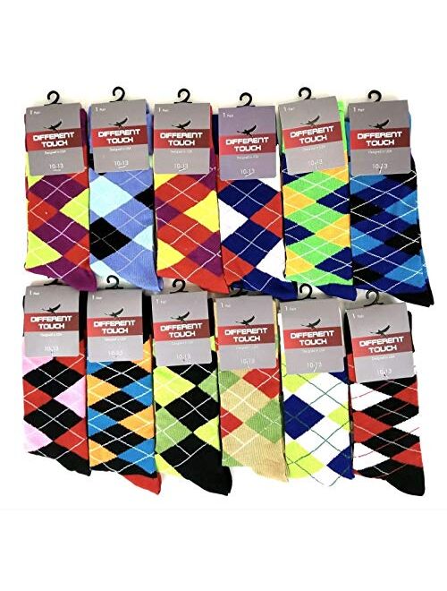 12 Pairs / 6 Pairs Men Colorful Fashion Design Dress socks 10-13