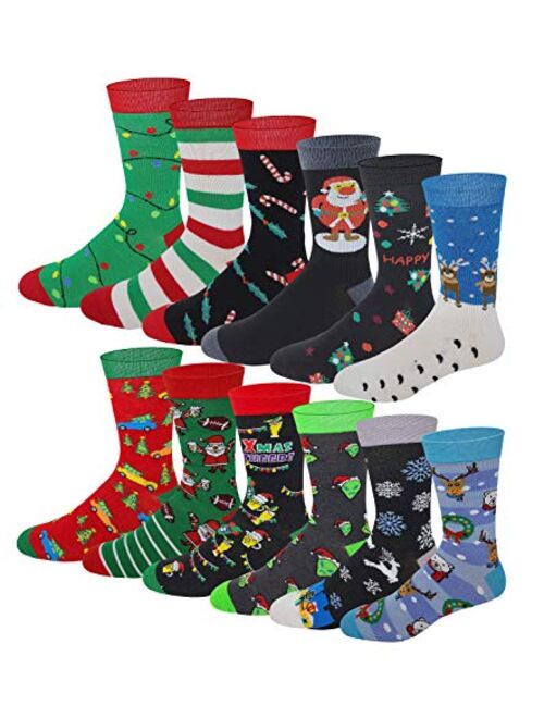 12 Pairs / 6 Pairs Men Colorful Fashion Design Dress socks 10-13