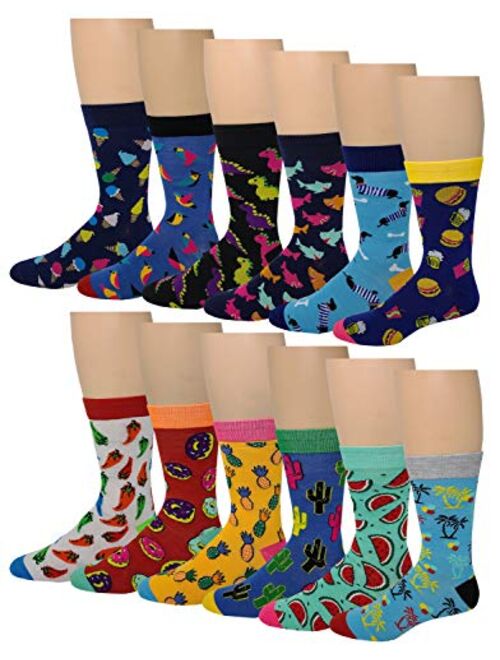 12 Pairs / 6 Pairs Men Colorful Fashion Design Dress socks 10-13