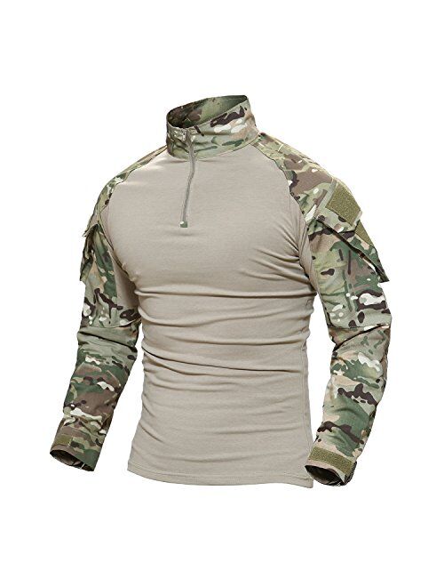 Buy MAGCOMSEN Men's Tactical Military Shirts 1/4 Zip Long Sleeve Camo ...