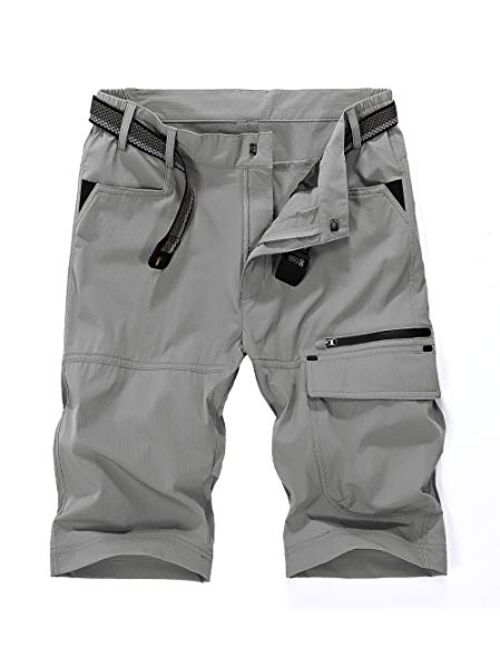 MAGCOMSEN Men's Shorts Cargo Work Hiking Tactical Shorts with 5 Pockets Quick Dry, Sun Protection, Tear Resistant