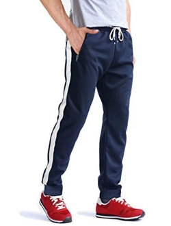 Men's Joggers Wrinkle-Free Sweatpants Lightweight Drawstring Zipper Pockets Workout Running Pants