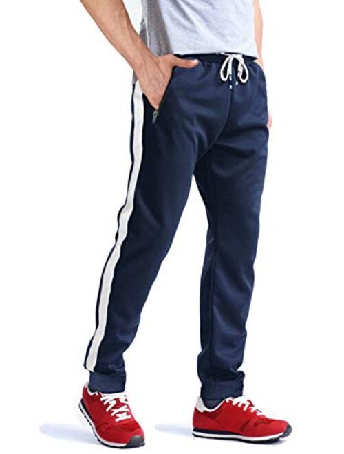 MAGCOMSEN Men's Joggers Wrinkle-Free Sweatpants Lightweight Drawstring Zipper Pockets Workout Running Pants