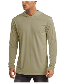 Men's Hooded UPF 50  Sun Protection T Shirts Long Sleeve Athletic Fishing Shirts Rash Guards