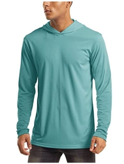 Men's Hooded UPF 50  Sun Protection T Shirts Long Sleeve Athletic Fishing Shirts Rash Guards