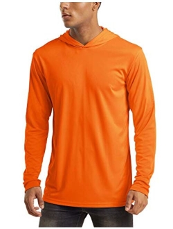 Men's Hooded UPF 50  Sun Protection T Shirts Long Sleeve Athletic Fishing Shirts Rash Guards