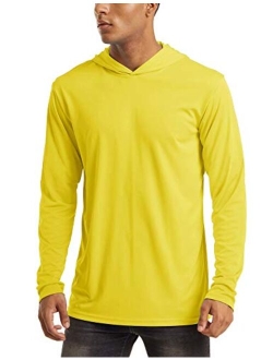Men's Hooded UPF 50  Sun Protection T Shirts Long Sleeve Athletic Fishing Shirts Rash Guards