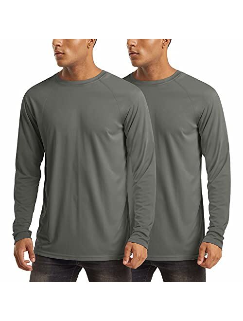 MAGCOMSEN Men's Sun Protection T-Shirt UPF 50+ UV Long Sleeve Moisture Wicking Performance Athletic Shirt