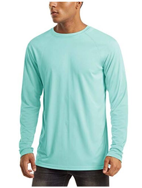 MAGCOMSEN Men's Sun Protection T-Shirt UPF 50+ UV Long Sleeve Moisture Wicking Performance Athletic Shirt