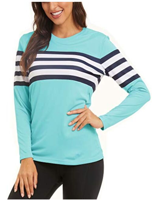 MAGCOMSEN Women Long Sleeve Shirt UPF 50+ Sun Protection for Yoga,Workout,Hiking