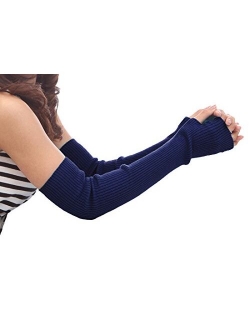NOVAWO Wool Warm Arm Warmers Super Soft Long Fingerless Gloves for Women