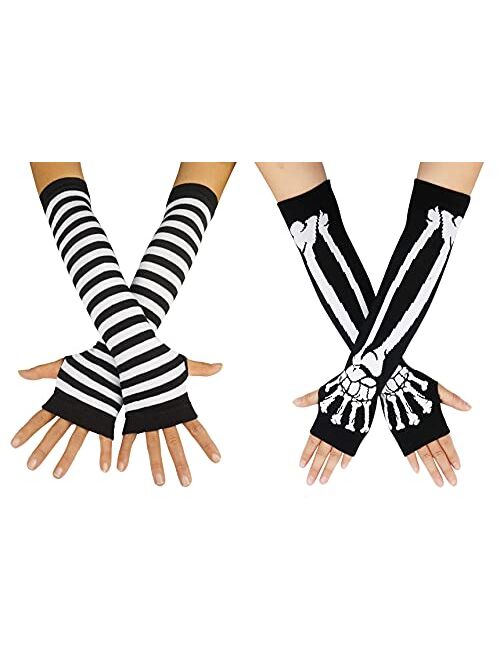 Arm Warmers Winter Fingerless Gloves Knit Warmers with Thumb Hole for Women Girls