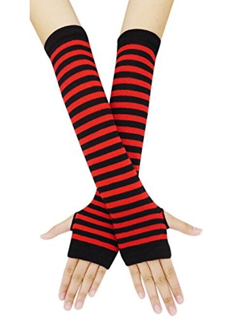 Arm Warmers Winter Fingerless Gloves Knit Warmers with Thumb Hole for Women Girls