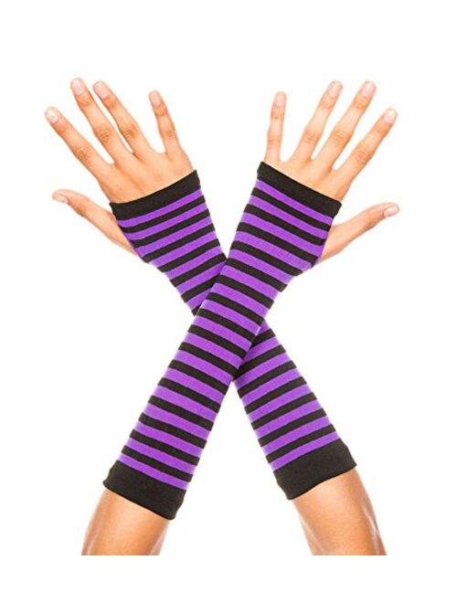 Music Legs Women's Opaque Stripes Arm Warmer