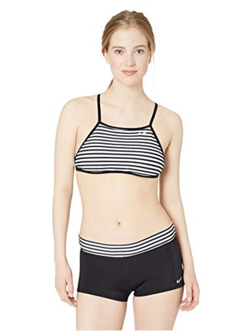 Nike Women's Laser Stripe High Neck Bikini Swimsuit Set