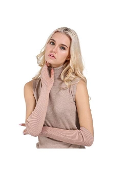 Arm Warmer Gloves, Facecozy Warm Cashmere Long Fingerless Gloves for Men and Women Typing Gloves for Computer with Thumb Hole