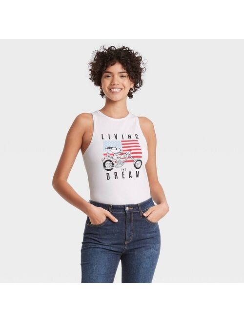 Women's Snoopy Americana Graphic Tank Top - White