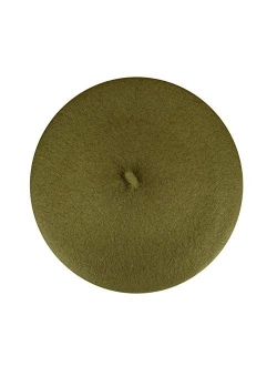 Gllutt Women Wool Beret Hat French Style Solid Color