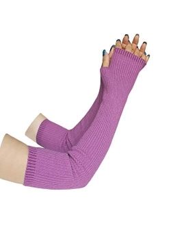 Share Maison Women's Arm Warmers with Thumb Hole Winter Fingerless Stretchy Cashmere Wool Long Gloves Sleeves