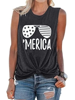 Umsuhu American Flag Graphic Tank Tops for Women Sleeveless Graphic Tank Tops Tees Shirts